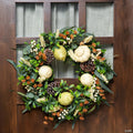 Gourds and Foliage Artificial Thanksgiving Wreath - 24-Inch  Unlit
