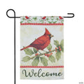 Green and Red Cardinal Christmas Outdoor Garden Flag 18" x 12.5