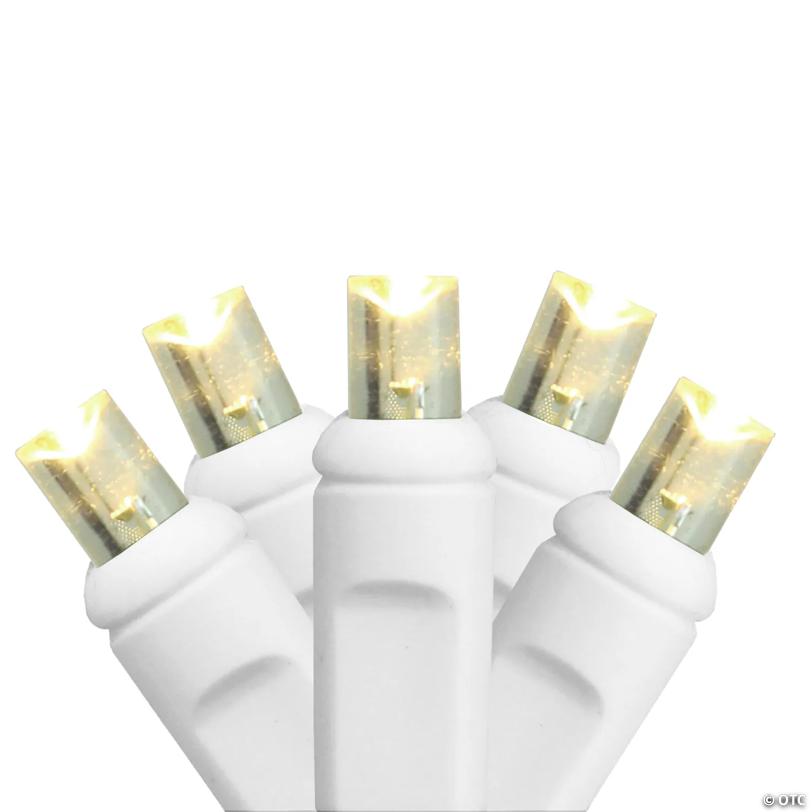 HUB 35-Count Warm White Commercial Grade LED Wide Angle Christmas Lights - 17.5 ft White Wire