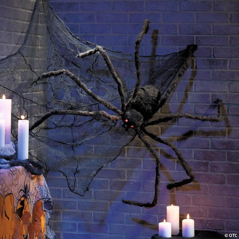 Hairy Spider with Light-Up Eyes Halloween Decoration