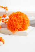 4" Furry Orange Fabric Ball Ornament