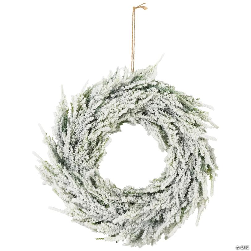 Heavily Flocked Pine Artificial Christmas Wreath - 11.75" - Unlit