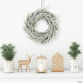 Heavily Flocked Pine Artificial Christmas Wreath - 11.75" - Unlit