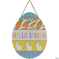 Hello Spring Easter Egg Wooden Wall Sign - 15.75