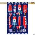 Hello Summer Patriotic Americana Popsicle Garden Flag 28" x 40