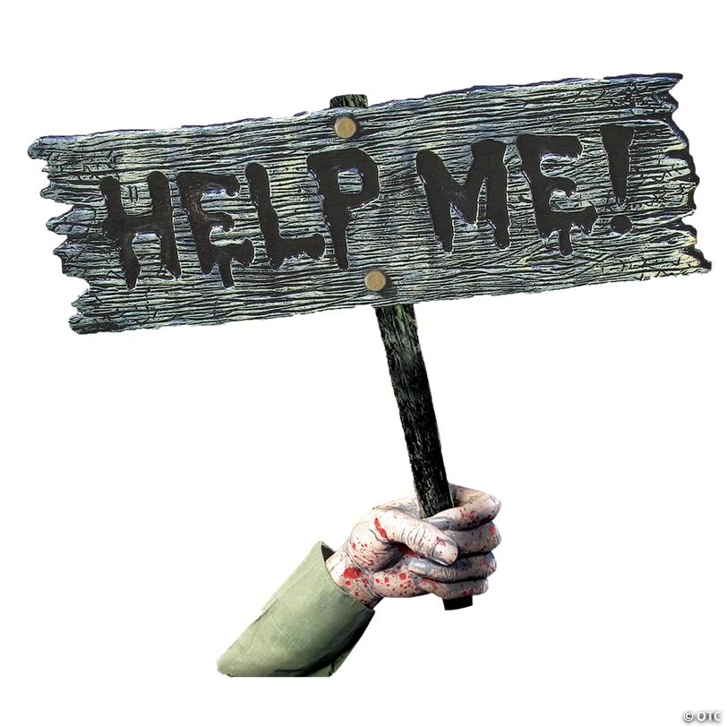 Help Me Zombie Groundbreaker Sign Decoration