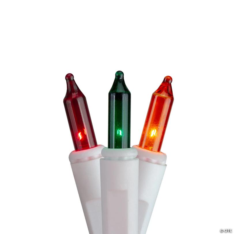 Hofert 140-Count Green and Red Ever Glow Chasing Mini Christmas Light Set  34.75 ft White Wire