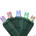 Hofert 50 Pre-Lit Blue and Green Wide Angle LED Christmas Lights - 11ft Green Wire