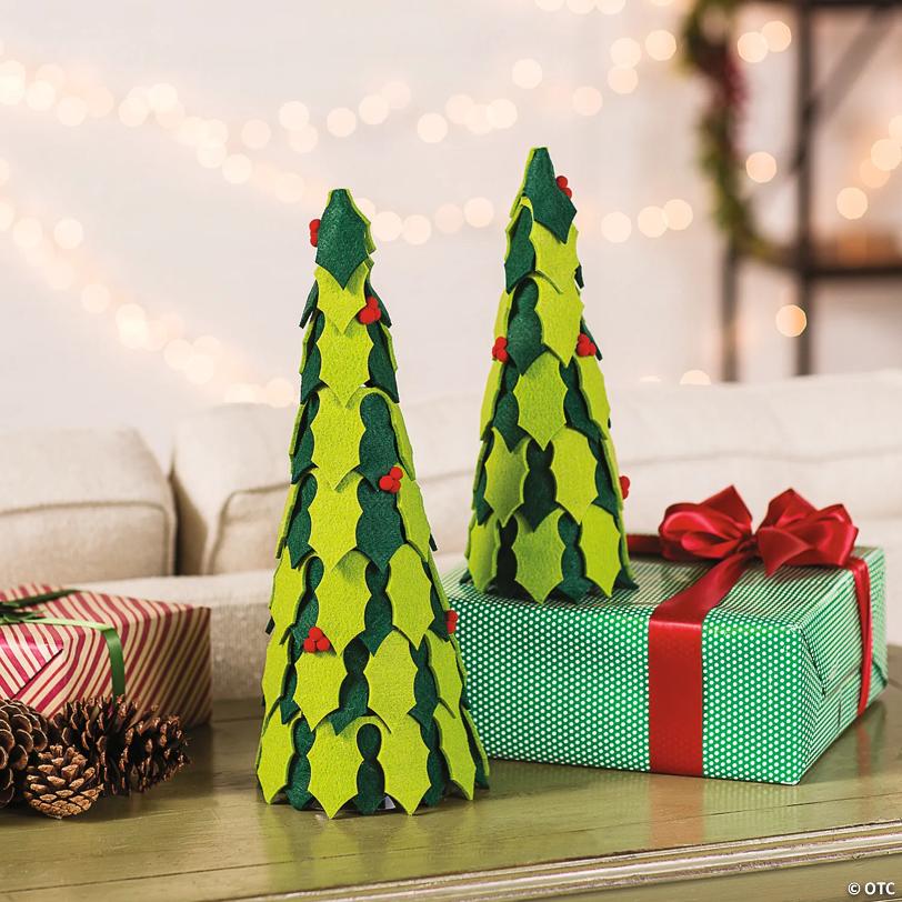 Holiday Handicraft Holly Cone Trees - 2 Pc.