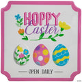 Hoppy Easter Open Daily Metal Wall Sign - 9.75