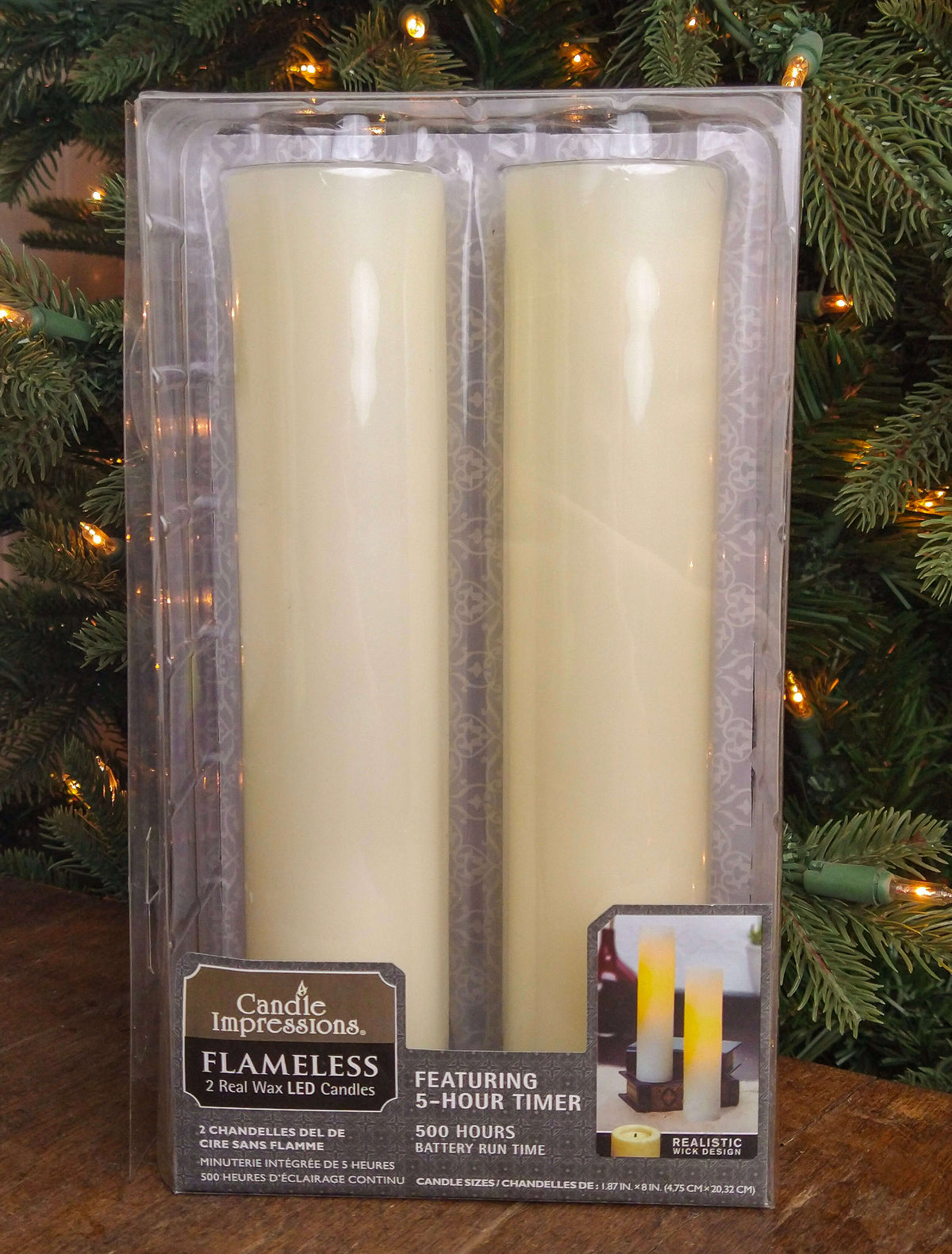 Candle Impressions Flameless Real Wax LED Candles - Set of 2