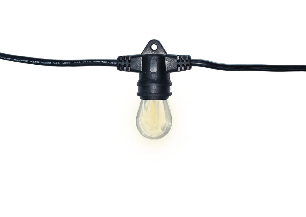 48' Warm White In-Line Patio Light Set - S14 LED Bulbs Included