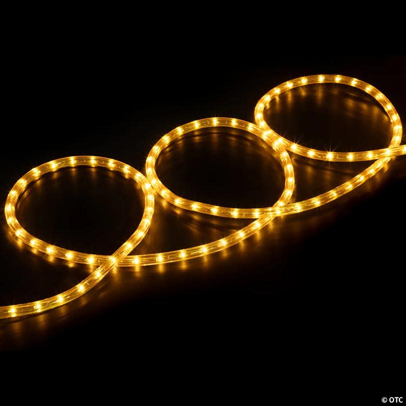 Incandescent FleProperible Outdoor Christmas Rope Lights - Gold - 18' Clear Wire