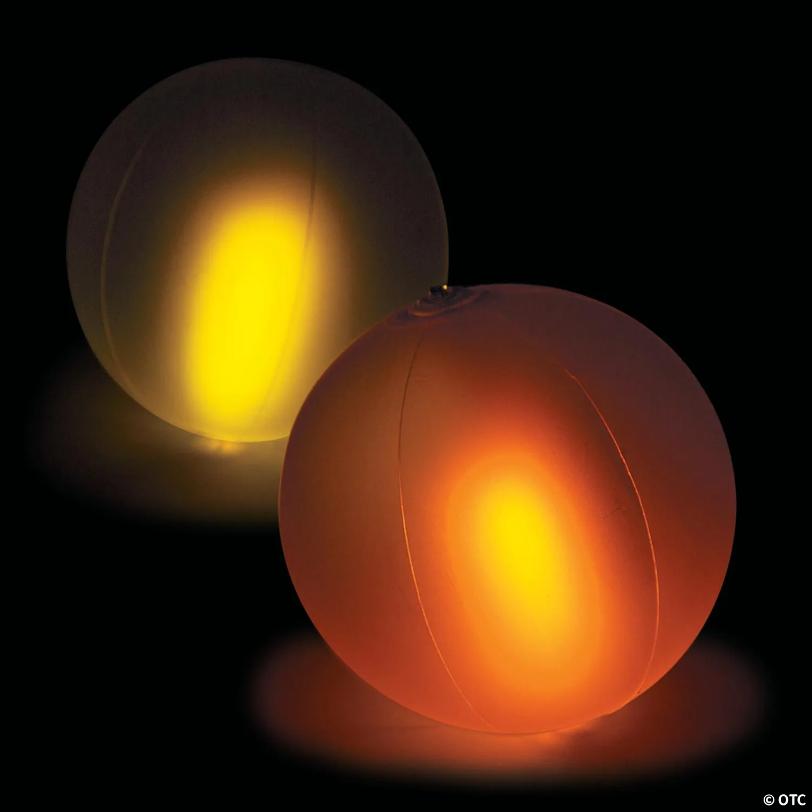 Inflatable 10" Color Changing Light-Up Medium Beach Balls - 12 Pc.