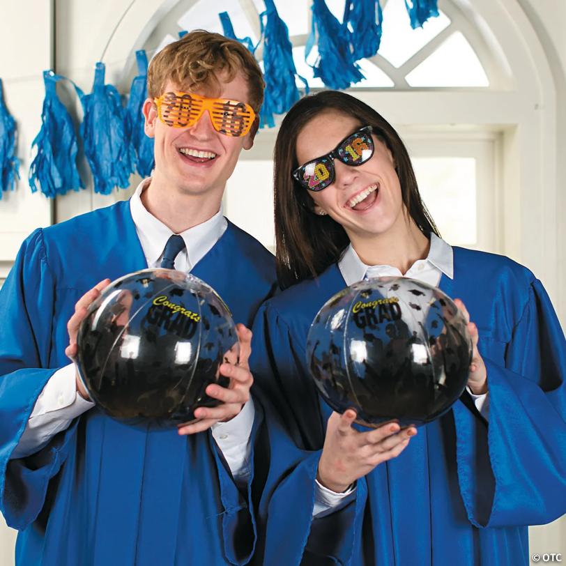 Inflatable 10" Graduation Celebration Medium Beach Balls - 12 Pc.