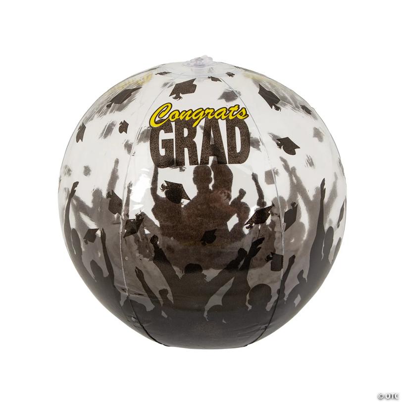 Inflatable 10" Graduation Celebration Medium Beach Balls - 12 Pc.