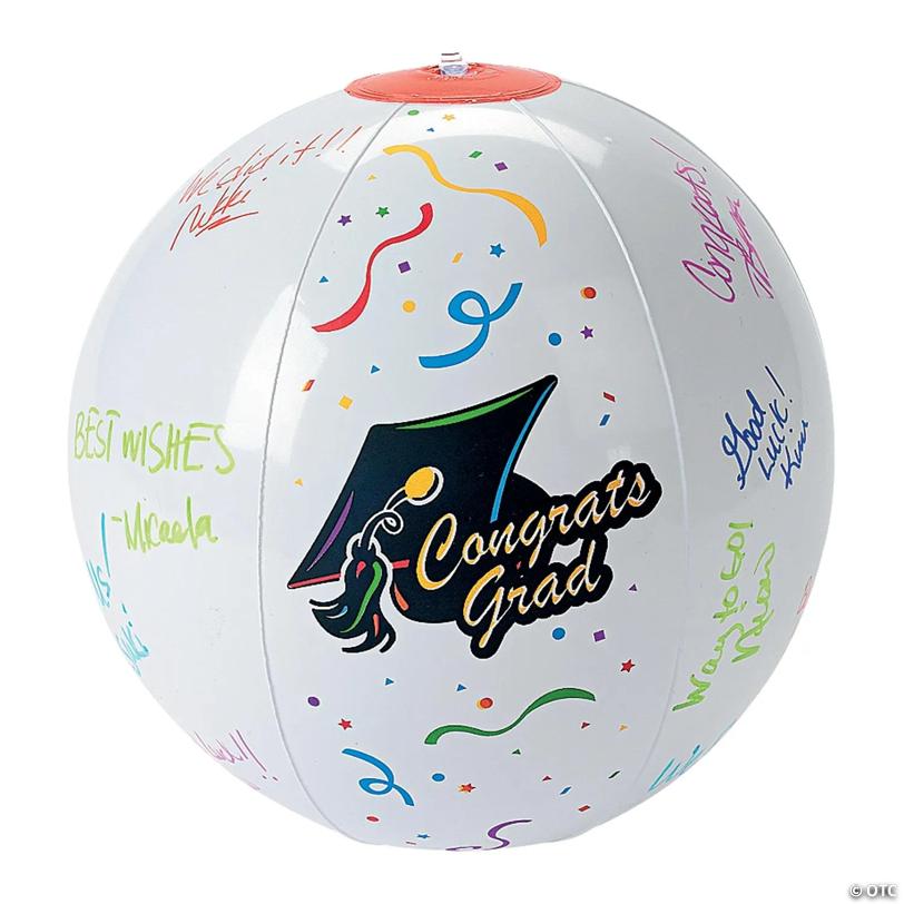 Inflatable 11" Autograph Graduation Medium Beach Balls - 12 Pc.