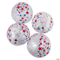 Inflatable 11" Patriotic Glitter Medium Beach Balls - 12 Pc.