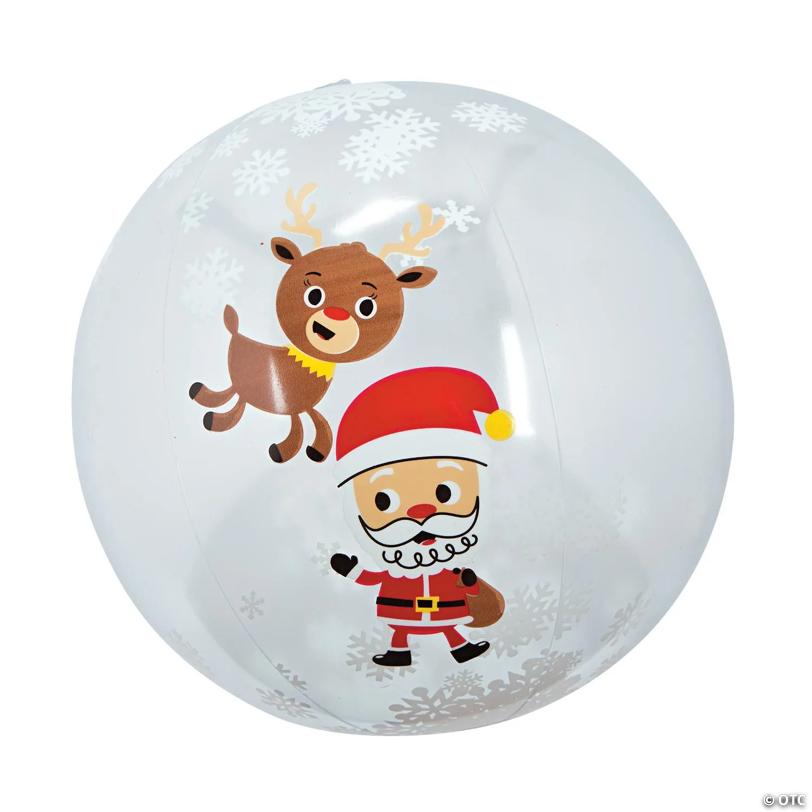 Inflatable 11" Snow Globe Medium Beach Balls - 12 Pc.