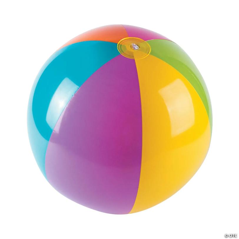 Inflatable 15" Bright Extra Large Beach Balls - 6 Pc.