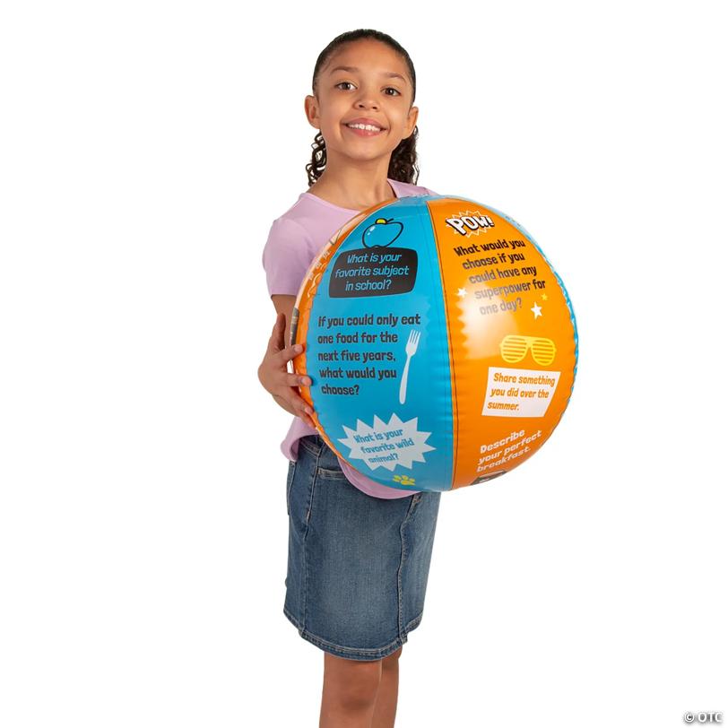 Inflatable 21" All About Me Ice Breaker Multicolor Vinyl Beach Ball