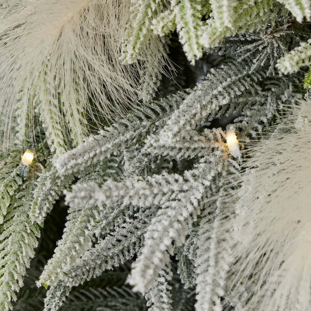 7.5' Pine and Pampas Artificial Christmas Tree with 550 Warm White LED Lights
