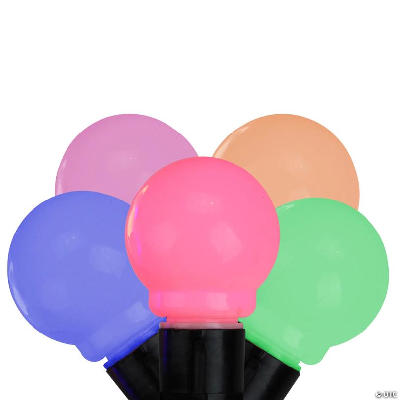 KSA 10 Pink and Blue Mini Glass LED Christmas Lights - 15 ft Black Wire