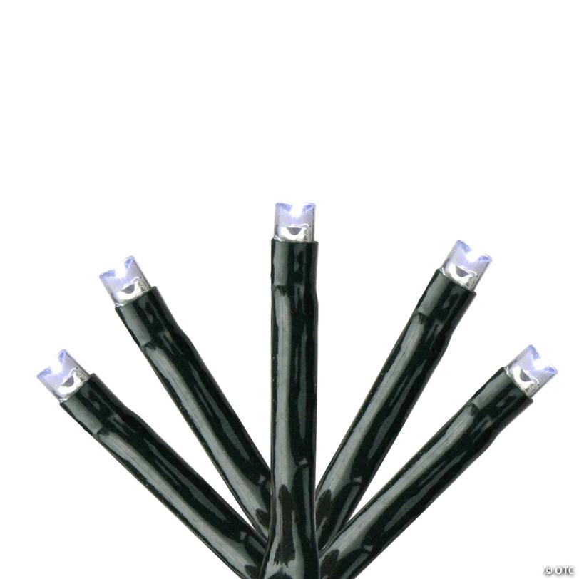 Kaemingk 283 Cool White LED 8-Function Twinkle Glow Lights - 17 ft Green Wire