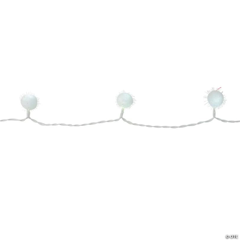 Kaemingk 40-Count Cool White Iridescent Snowball LED Christmas Lights - 19.2 ft White Wire