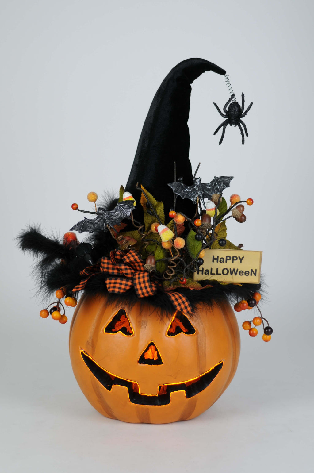 22" Karen Didion Lighted Fiber Optic Pumpkin