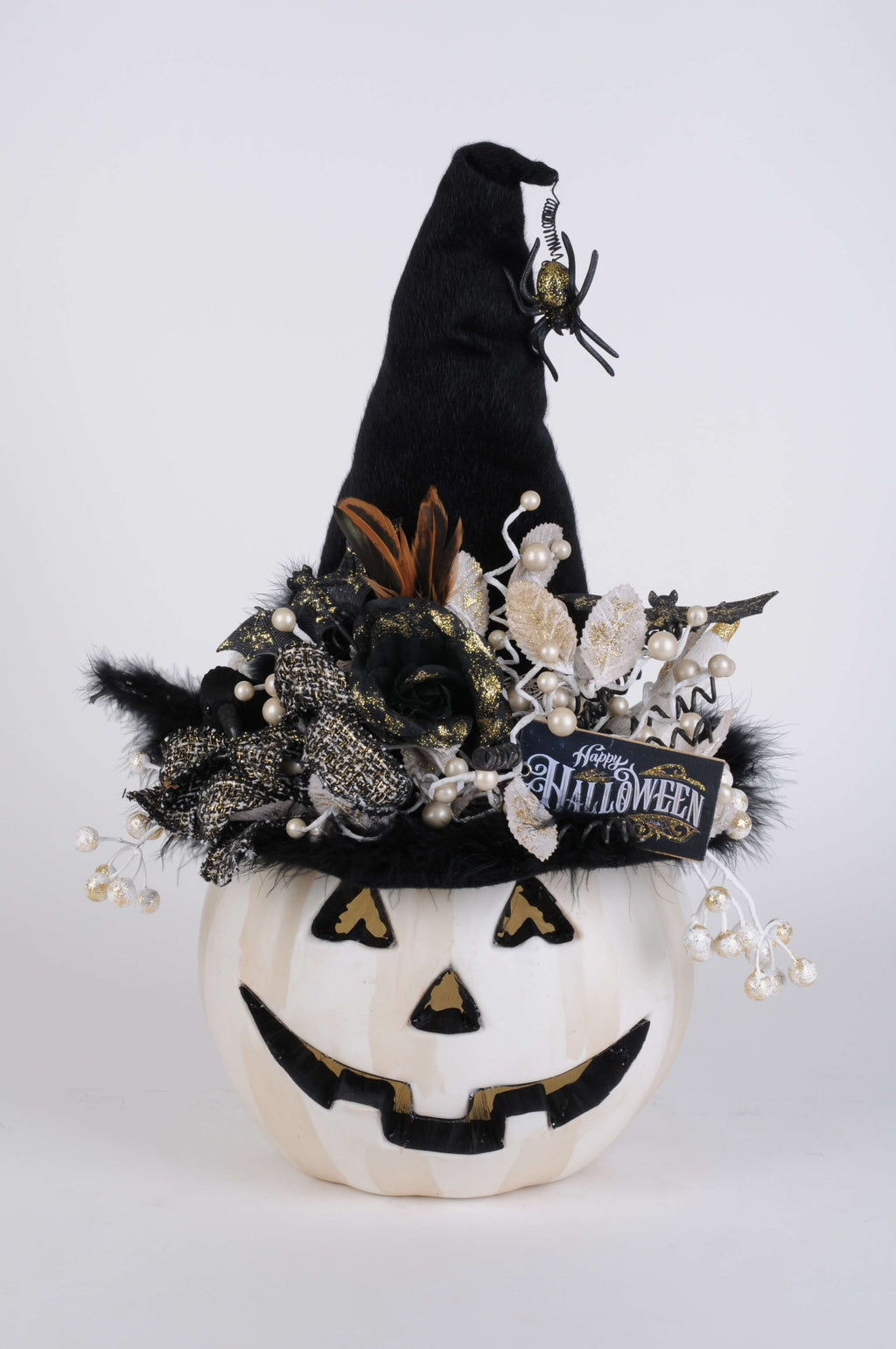 Karen Didion White Fiber Optic Pumpkin
