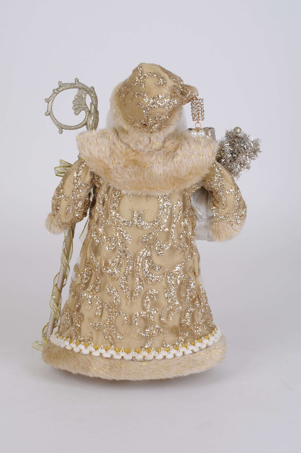 17" Karen Didion Lighted Touch of Gold Santa