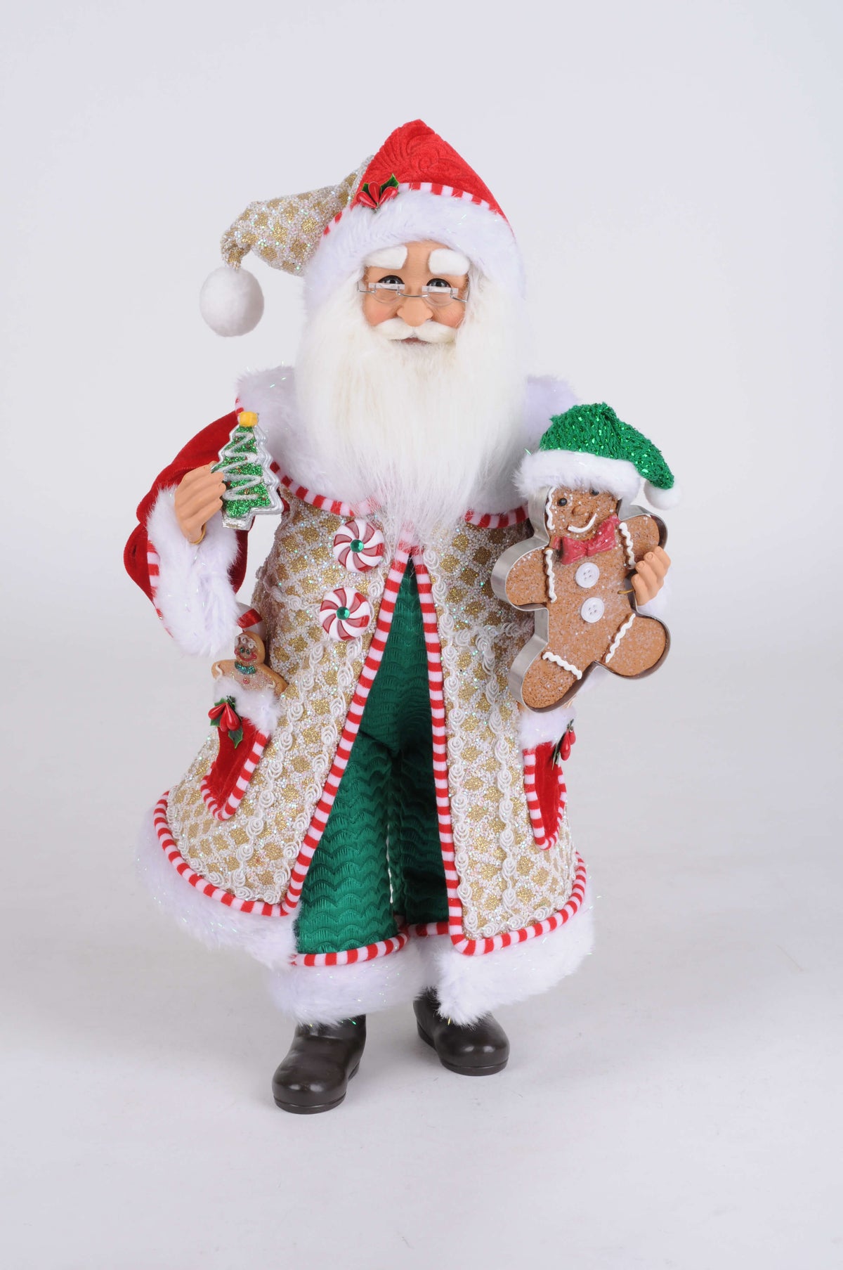 17" Karen Didion Whimsical Gingerbread Santa