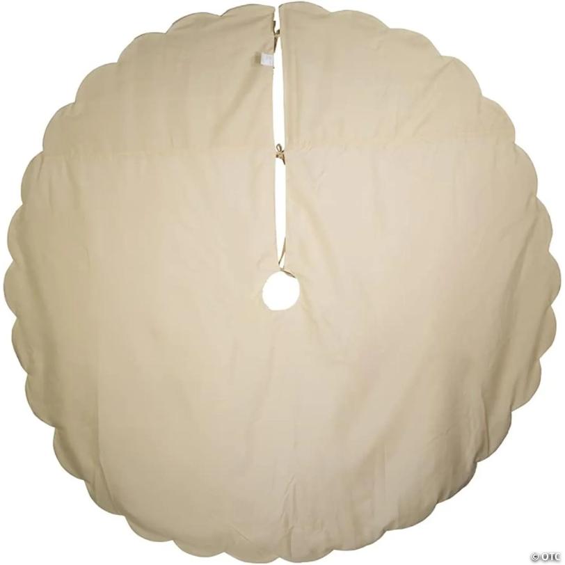 Kurt Adler Christmas Tree Skirt with Sequined Border Design, Gold, 72in