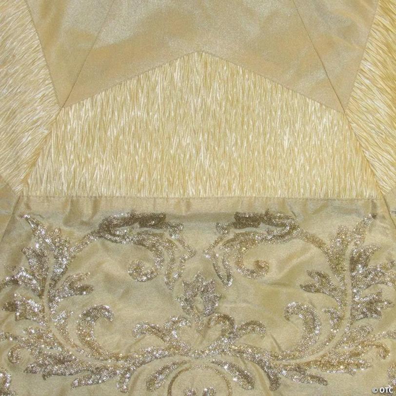 Kurt Adler Christmas Tree Skirt with Sequined Border Design, Gold Ivory, 50in