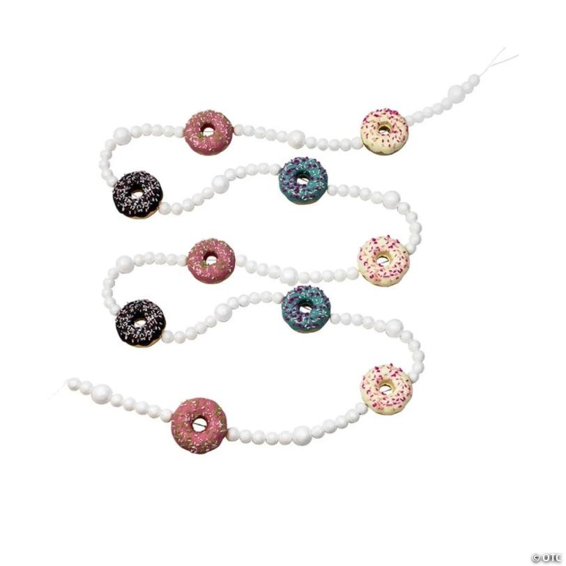 Kurt Adler Donut with Cotton Candy Christmas Garland, 6 Feet Long