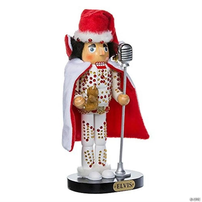 Kurt Adler Elvis in White Suit Christmas Nutcracker, 10 inches