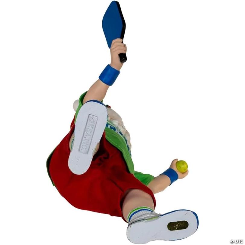 Kurt Adler Fabriche Santa Playing Pickleball Christmas Figurine, 10in