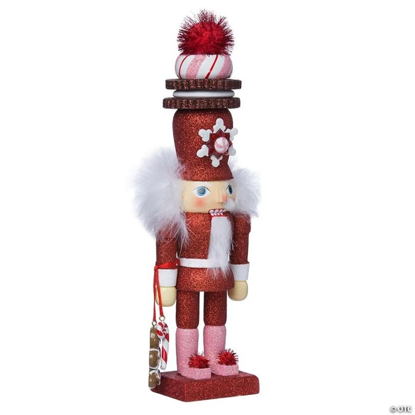 Kurt Adler Hollywood Red Gingerbread Nutcracker with Cookie Hat, 12 inches