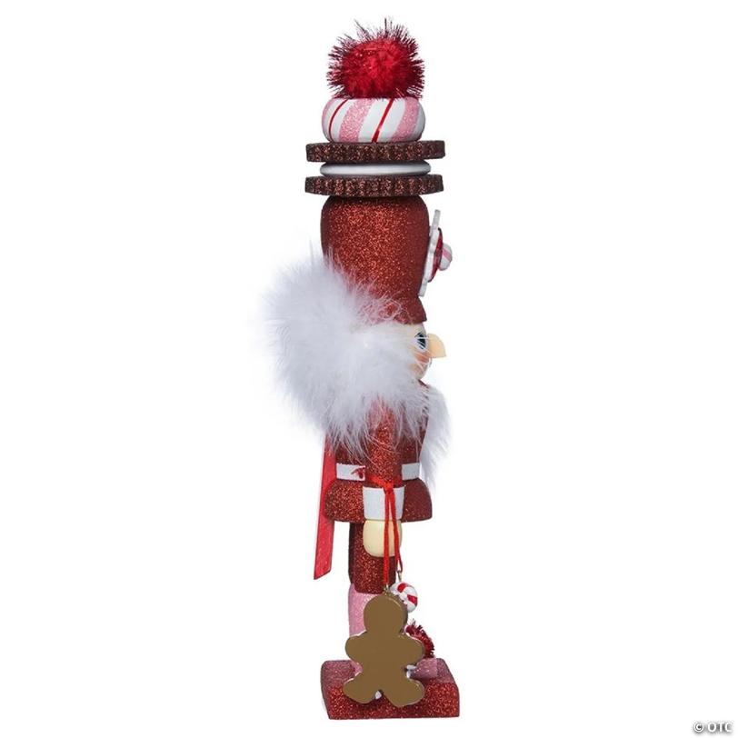 Kurt Adler Hollywood Red Gingerbread Nutcracker with Cookie Hat, 12 inches
