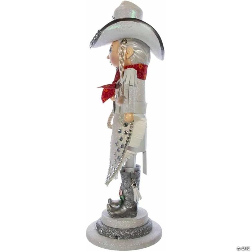 Kurt Adler Hollywood Rhinestone Cowgirl Nutcracker, 18 inches