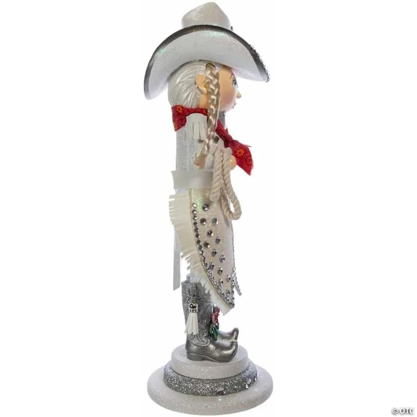 Kurt Adler Hollywood Rhinestone Cowgirl Nutcracker, 18 inches