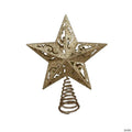 Kurt Adler Unlit Gold Glittered 5-Point Star Christmas Treetop, 8 Inches