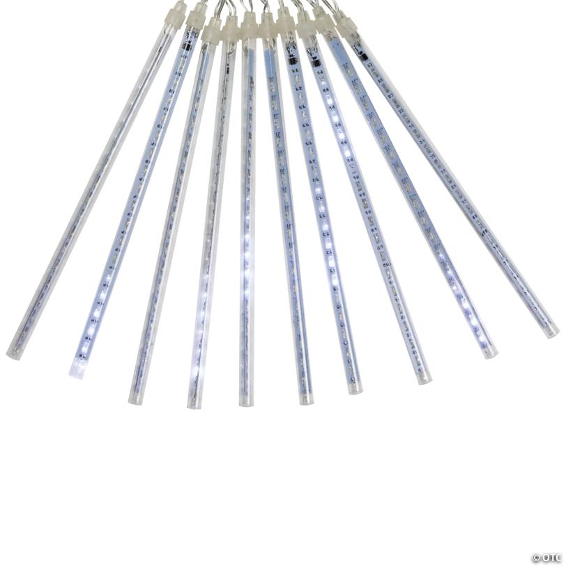 LED Dripping Icicle Christmas Light Tubes - Polar White - 15' Clear Wire - 10ct
