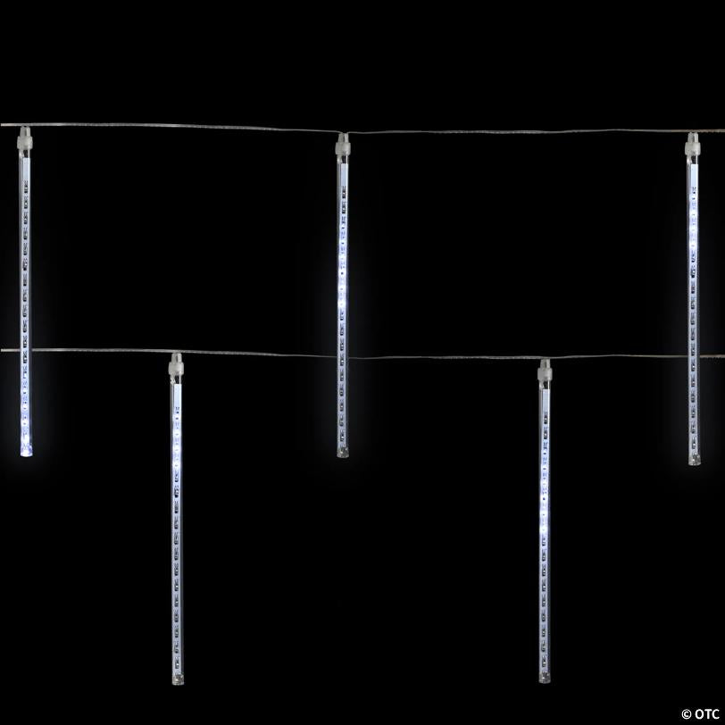 LED Dripping Icicle Christmas Light Tubes - Polar White - 15' Clear Wire - 10ct