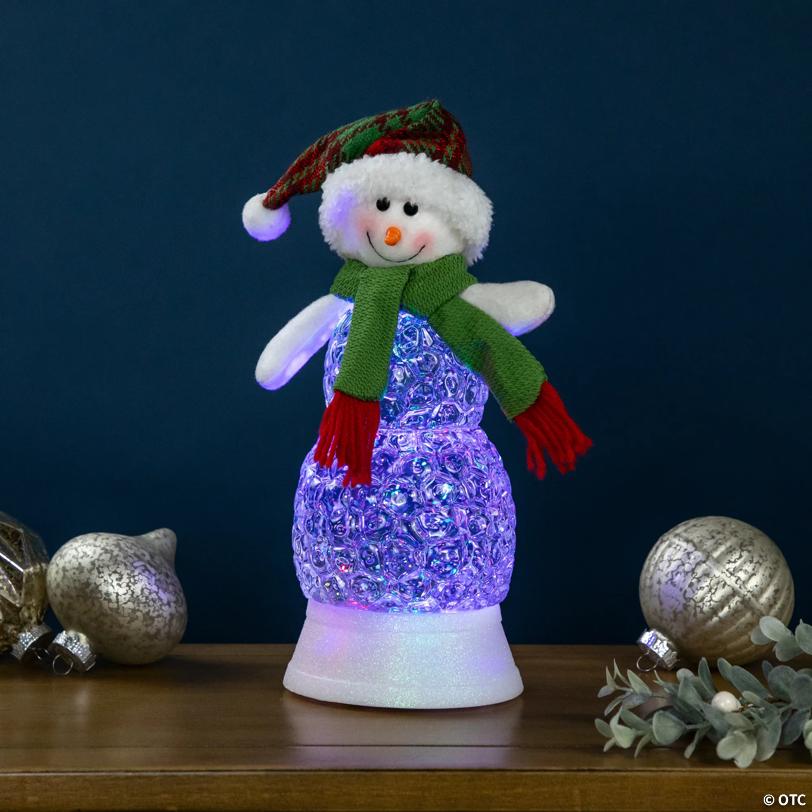 LED Lighted Acrylic Snowman Christmas Snow Globe - 11