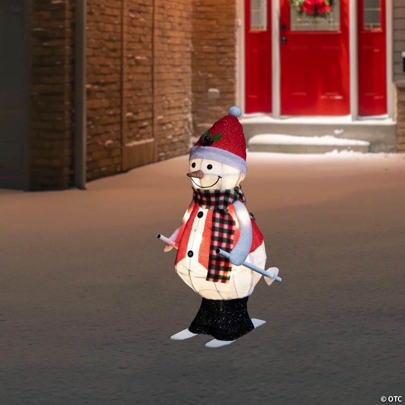 LED Lighted Animated Skiing Snowman Christmas Figure - 24