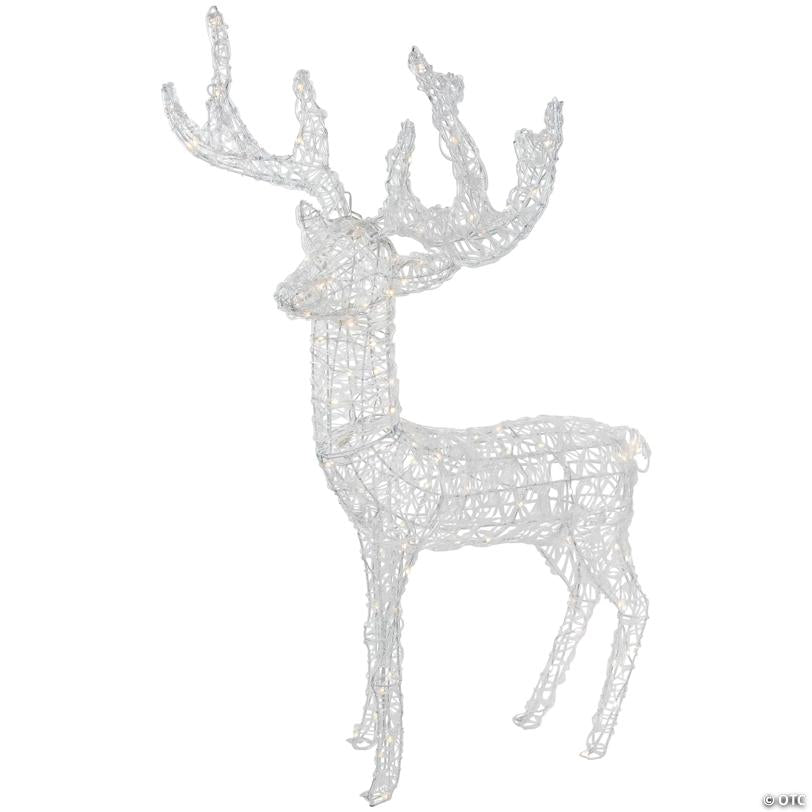 LED Lighted Commercial Grade Acrylic Reindeer Outdoor Christmas Decoration - 46.5" - Warm White Lights