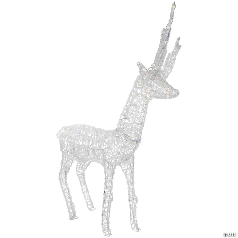 LED Lighted Commercial Grade Acrylic Reindeer Outdoor Christmas Decoration - 46.5" - Warm White Lights