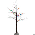 LED Lighted Frosted Christmas Twig Tree - 4' - Brown - Multi-Color lights